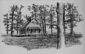 Cross Roads School drawing by Bob Jackson